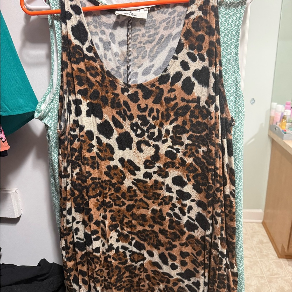 Leopard Print Sleeveless Dress